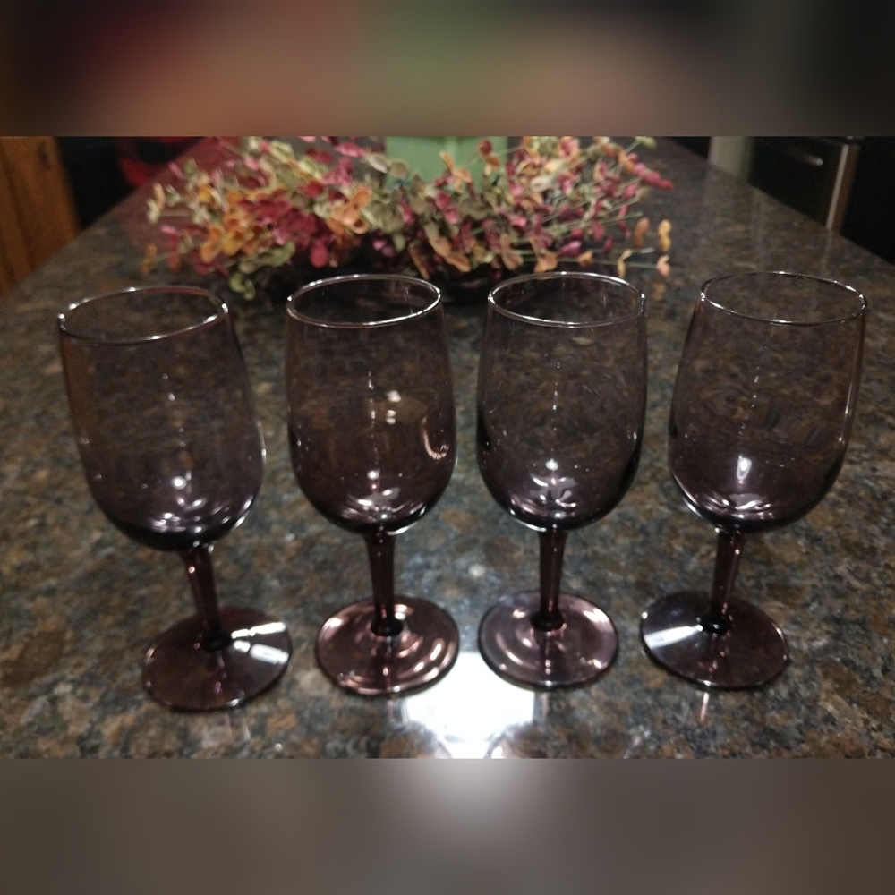 Vintage Libbey Brandy/Wine Amethyst Wine Glasses-4